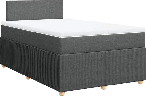 vidaXL Κρεβάτι Continental με στρώμα, σκουρόχρωμο γκρι ύφασμα 120x200 εκ.