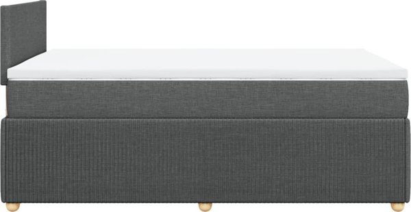 vidaXL Κρεβάτι Continental με στρώμα, σκουρόχρωμο γκρι ύφασμα 120x200 εκ.