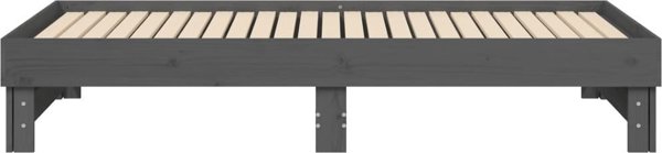 vidaXL Αναδιπλούμενο κρεβάτι, γκρι, 2x(90x190) εκ., μασίφ πεύκο