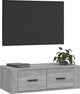 vidaXL Κρεμαστή Ντουλάπα για TV, γκρι δρύς sonoma, 80x36x25 cm
