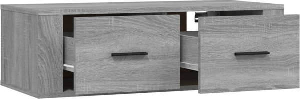 vidaXL Κρεμαστή Ντουλάπα για TV, γκρι δρύς sonoma, 80x36x25 cm