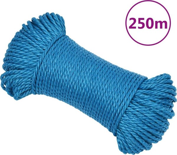 vidaXL vidaXL Linka robocza, niebieska, 3 mm, 250 m, polipropylen