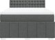 vidaXL Κρεβάτι kontynentalne με στρώμα, σκούρο γκρι ύφασμα 140x200 cm