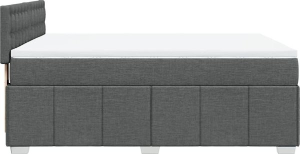 vidaXL Κρεβάτι kontynentalne με στρώμα, σκούρο γκρι ύφασμα 140x200 cm