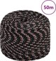 vidaXL Linas plegaris mauro, 8 mm, 50 m, polipropileno