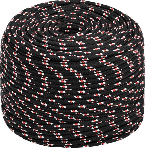 vidaXL Linas plegaris mauro, 8 mm, 50 m, polipropileno