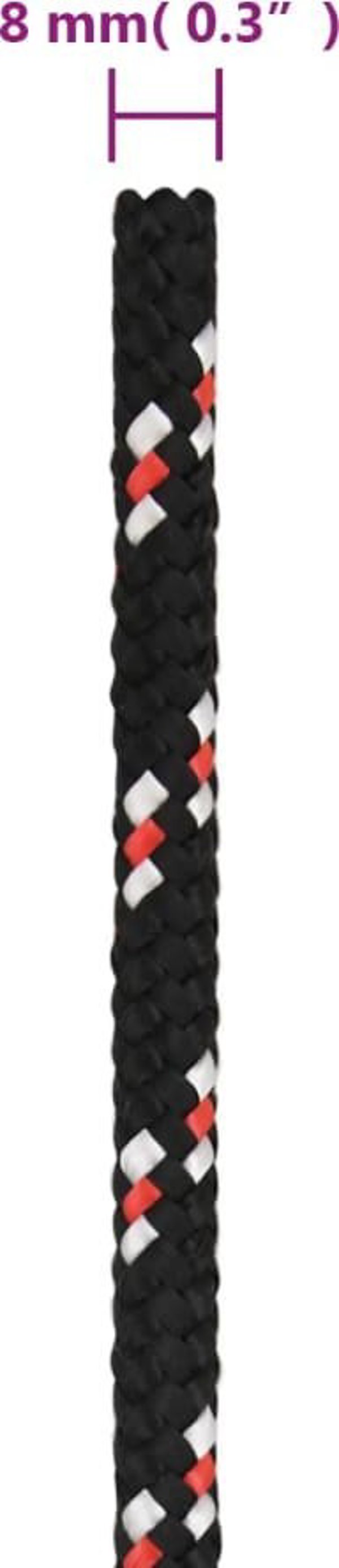 vidaXL Linas plegaris mauro, 8 mm, 50 m, polipropileno