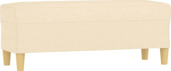 vidaXL Παγκάκι, κρεμ, 100x35x41 cm, ταπετσαρισμένο με ύφασμα