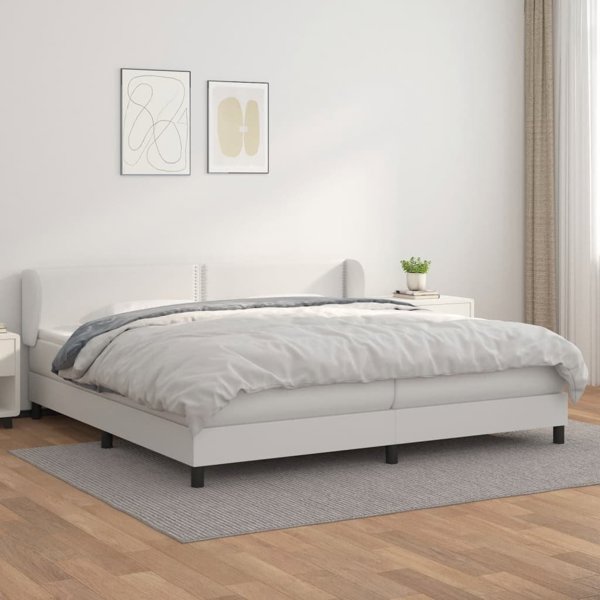 vidaXL Λευκό Κρεβάτι Continental με Στρώμα 200x200 εκ. από Οικοδερμα