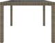 vidaXL Τραπέζι κήπου, 150x90x75 εκ, γυαλί και PE rattan, γκρι