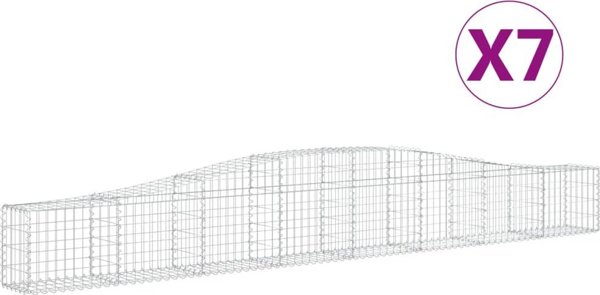 vidaXL Καλάθια γκαμπιόν, 7 τεμ., 400x30x40/60 εκ., γαλβανισμένο σίδερο