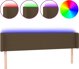 vidaXL Κεφαλάρι για κρεβάτι με LED, σκούρο καφέ, 163x16x78/88 εκ, ύφασμα