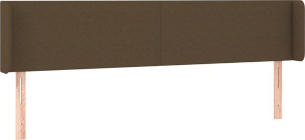 vidaXL Κεφαλάρι για κρεβάτι με LED, σκούρο καφέ, 163x16x78/88 εκ, ύφασμα
