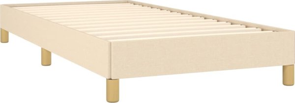 vidaXL Κορνίζα κρεβατιού, εκρού, 90x190 cm, επενδυμένη με ύφασμα