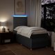 vidaXL Lozko kontynentalne z materacem, ciemnoszare tkanina, 100x200 cm