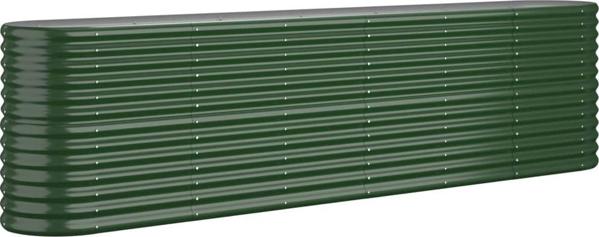 vidaXL vidaXL Donica ogrodowa, malowana proszkowo stal, 260x40x68 cm, zielona