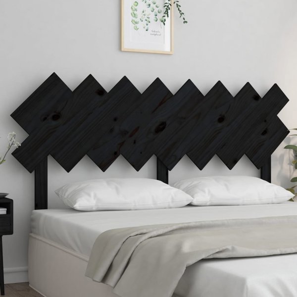 vidaXL Υπόστρωμα Κρεβατιού, Μαύρο, 159,5x3x80,5 εκ., Πεύκο Μασίφ Ξύλο