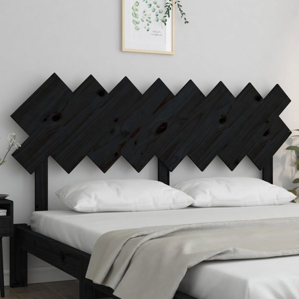 vidaXL Υπόστρωμα Κρεβατιού, Μαύρο, 159,5x3x80,5 εκ., Πεύκο Μασίφ Ξύλο