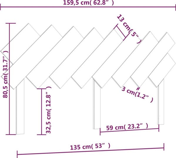 vidaXL Υπόστρωμα Κρεβατιού, Μαύρο, 159,5x3x80,5 εκ., Πεύκο Μασίφ Ξύλο
