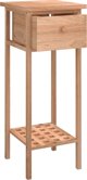 vidaXL Πλάγιο τραπεζάκι με συρτάρι, 25x25x60 cm, από μασίφ ξύλο καρυδιάς