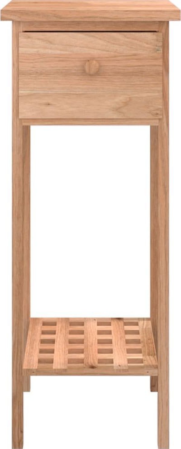 vidaXL Πλάγιο τραπεζάκι με συρτάρι, 25x25x60 cm, από μασίφ ξύλο καρυδιάς