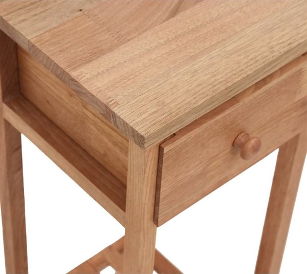 vidaXL Πλάγιο τραπεζάκι με συρτάρι, 25x25x60 cm, από μασίφ ξύλο καρυδιάς
