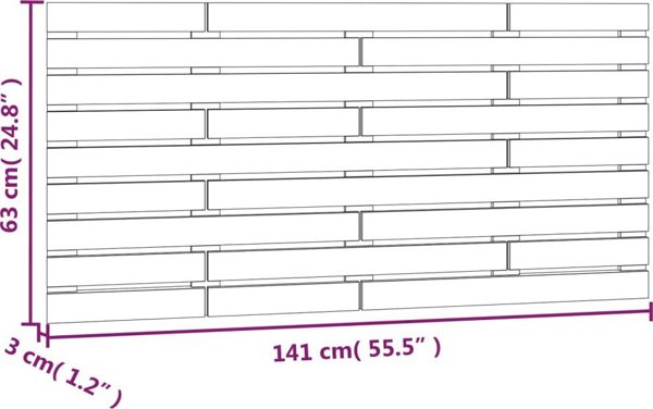 vidaXL Κεφαλάρι κρεβατιού, 141x3x63 εκ., από μασίφ πεύκο