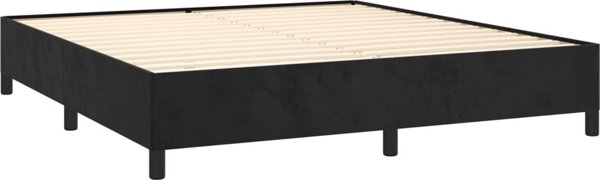 vidaXL Μαύρο Κρεβάτι Continental με Στρώμα, 180x200 cm, Βελούδινο