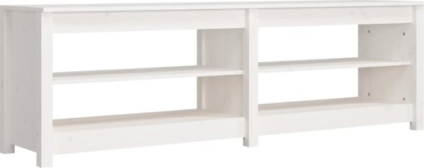 vidaXL Szafka na buty, λευκή, 160x36,5x50 εκ, μασίφ ξύλο πεύκου
