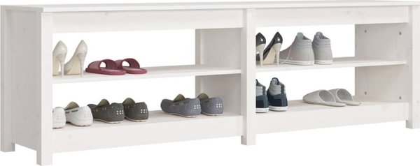 vidaXL Szafka na buty, λευκή, 160x36,5x50 εκ, μασίφ ξύλο πεύκου