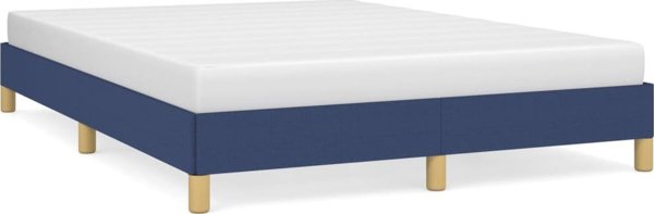 vidaXL Rama κρεβατιού, μπλε, 140x190 εκ., επενδυμένη με ύφασμα