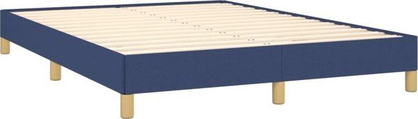 vidaXL Rama κρεβατιού, μπλε, 140x190 εκ., επενδυμένη με ύφασμα