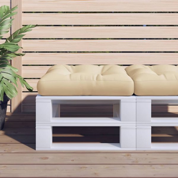Μαξιλάρι για παλέτα vidaXL, μπεζ, 58x58x10 cm, υφασμάτινο