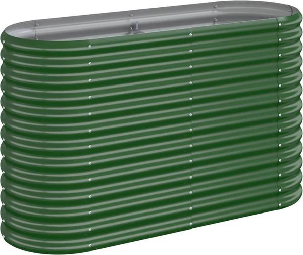 vidaXL vidaXL Donica ogrodowa, malowana proszkowo stal, 114x40x68 cm, zielona