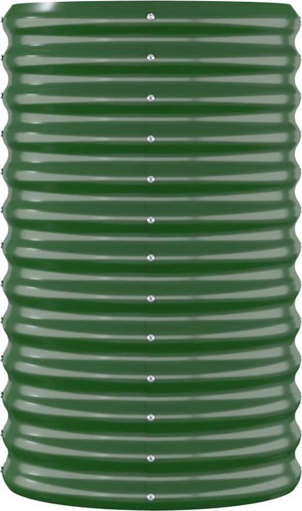 vidaXL vidaXL Donica ogrodowa, malowana proszkowo stal, 114x40x68 cm, zielona