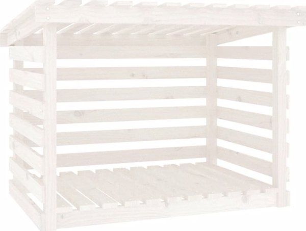 vidaXL Σταντ ξύλου, λευκό, 108x73x79 εκ., από μασίφ πεύκο