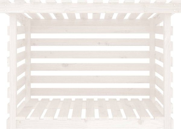vidaXL Σταντ ξύλου, λευκό, 108x73x79 εκ., από μασίφ πεύκο