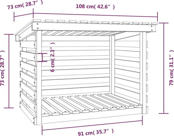 vidaXL Σταντ ξύλου, λευκό, 108x73x79 εκ., από μασίφ πεύκο