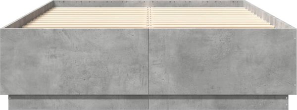 vidaXL Πλαίσιο κρεβατιού γκρι τσιμέντο 150x200 cm