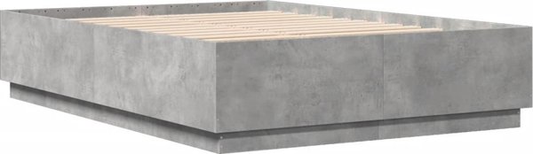 vidaXL Πλαίσιο κρεβατιού γκρι τσιμέντο 150x200 cm