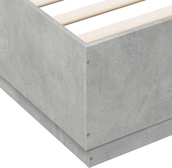 vidaXL Πλαίσιο κρεβατιού γκρι τσιμέντο 150x200 cm