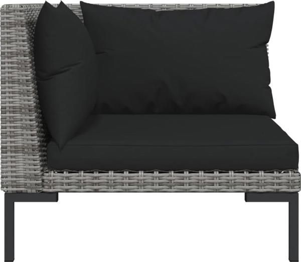 vidaXL vidaXL 3-cz. ogrodowy zestaw wypoczynkowy, ciemnoszary rattan PE