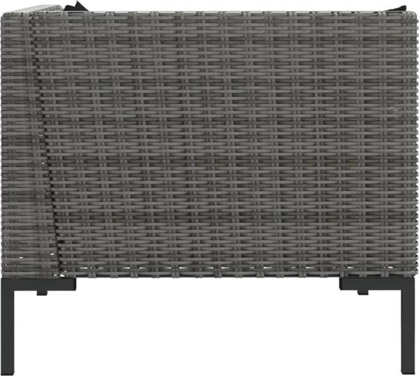 vidaXL vidaXL 3-cz. ogrodowy zestaw wypoczynkowy, ciemnoszary rattan PE