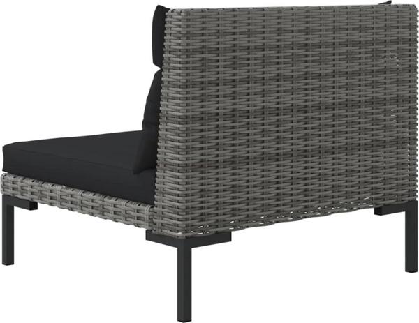 vidaXL vidaXL 3-cz. ogrodowy zestaw wypoczynkowy, ciemnoszary rattan PE