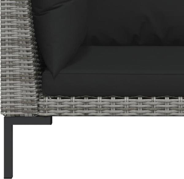 vidaXL vidaXL 3-cz. ogrodowy zestaw wypoczynkowy, ciemnoszary rattan PE