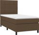 vidaXL Κρεβάτι Continental με Στρώμα 90x200 cm, Καφέ Ύφασμα