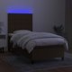 vidaXL Κρεβάτι Continental με Στρώμα 90x200 cm, Καφέ Ύφασμα