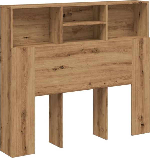 vidaXL Επένδυση κεφαλαριού με ράφια, artisian δρυς, 120x19x103,5 εκ.