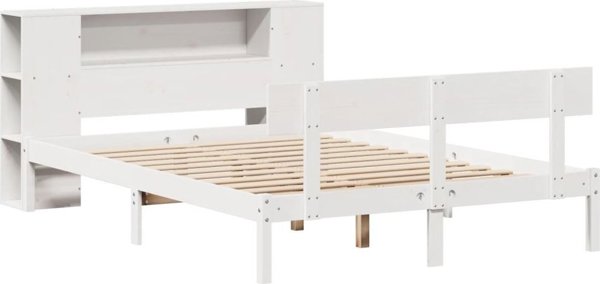 vidaXL Κρεβάτι με Ράφια χωρίς Στρώμα Λευκό 150x200 cm από Πευκο