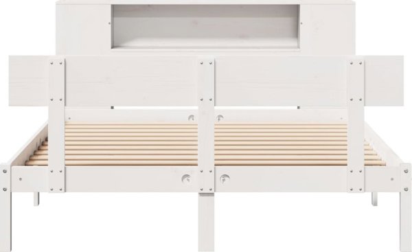 vidaXL Κρεβάτι με Ράφια χωρίς Στρώμα Λευκό 150x200 cm από Πευκο